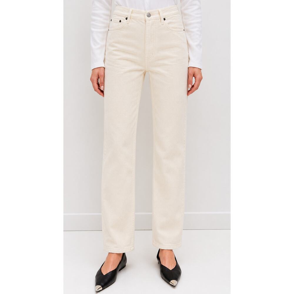 Still Here Childhood Jeans 26 Cream Button Fly Tapered Denim